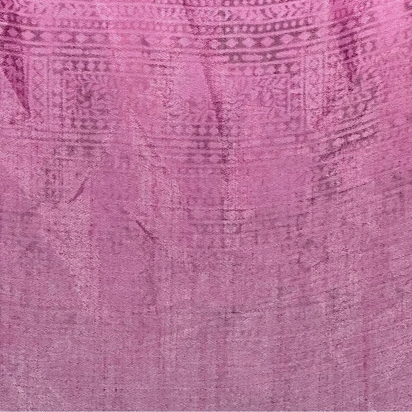 CJ Banks 1X Shirt Top Purple Aztec Ombré Short Sleeve Keyhole Scoop Neck Rayon - Picture 2 of 7